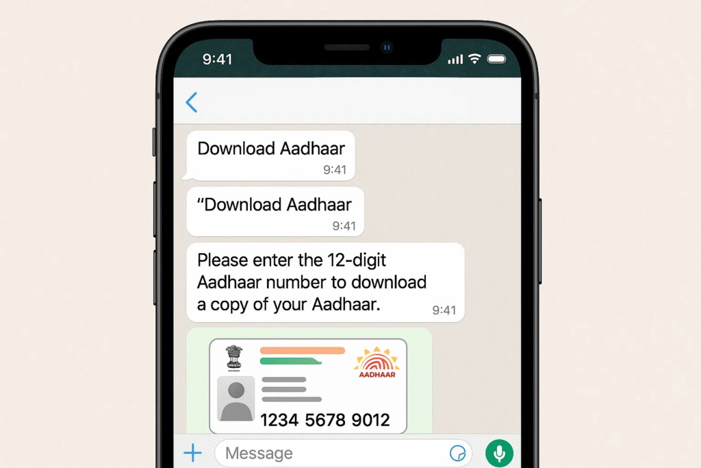 Download Aadhaar on WhatsApp